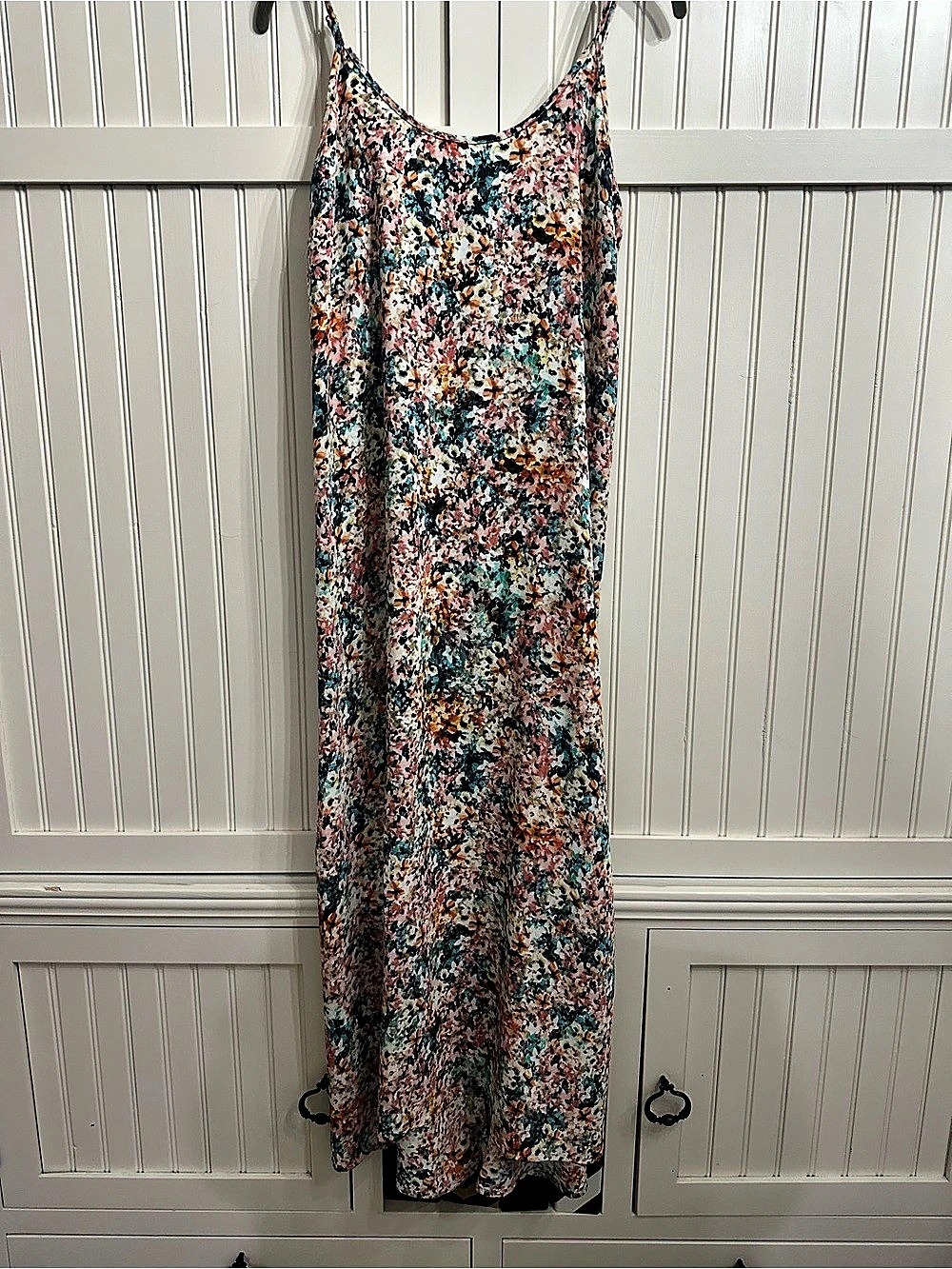 Lucy and Laurel Floral Maxi Slip Dress in Pink & Blue Size S